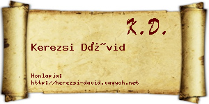 Kerezsi Dávid névjegykártya